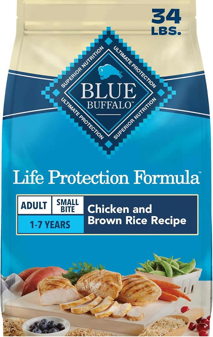 Blue Buffalo Life Protection Formula Small Bite Chicken Dry Dog Food, 34 lb | Smaller Kibble for Easier Chewing, Real Chicken #1 Ingredient, Supports Immunity with Antioxidant-Rich LifeSource Bits