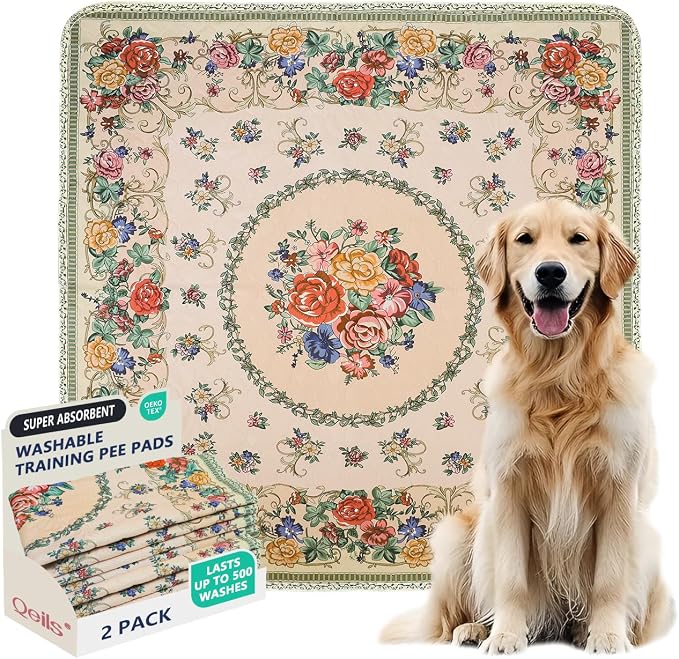 Washable Pee Pads, Super Absorbent Puppy Pads, 2 Pack 36"x36" | Reusable Dog Training Pads, Leakproof With Waterproof Non-Slip Backing For Crates, Floors, Indoor Potty & Furniture