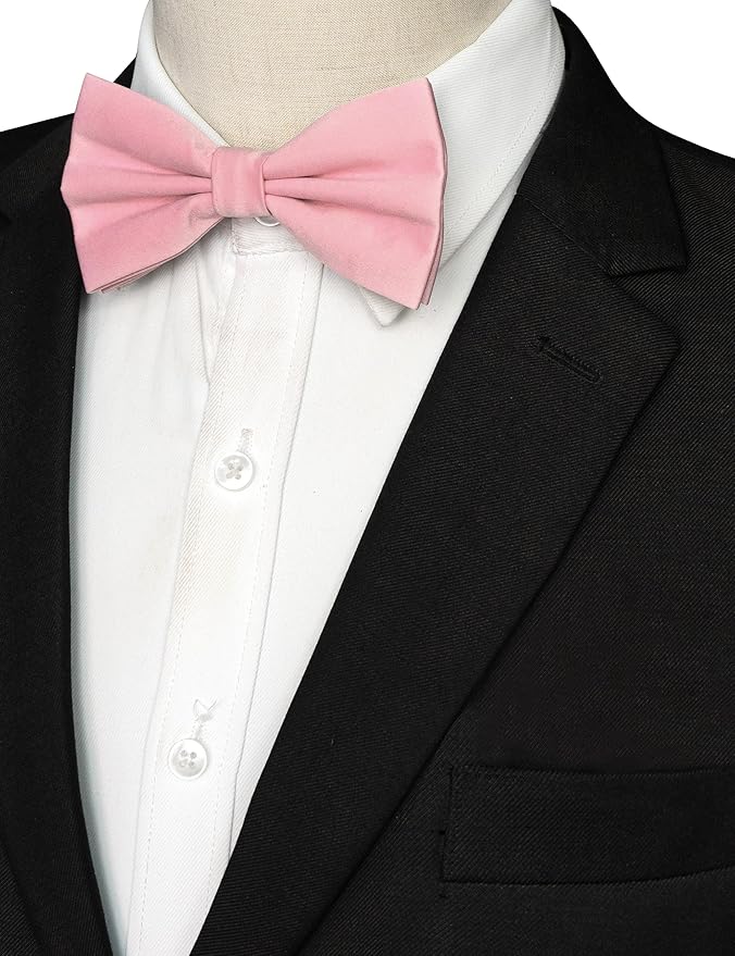 JEMYGINS Solid Color Pre-tied Bow Tie Adjustable Bowtie for Men