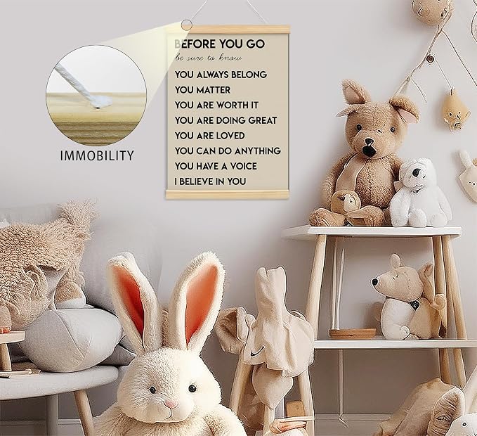 Positive Affirmations Inspirational Classroom Nursery Wall Art Decor, 12x16 | Mental Health Therapist Calming Teacher Nurse Wall Art for Office,Door Decor for Office Classroom Kids Teen Room,Wood Posters