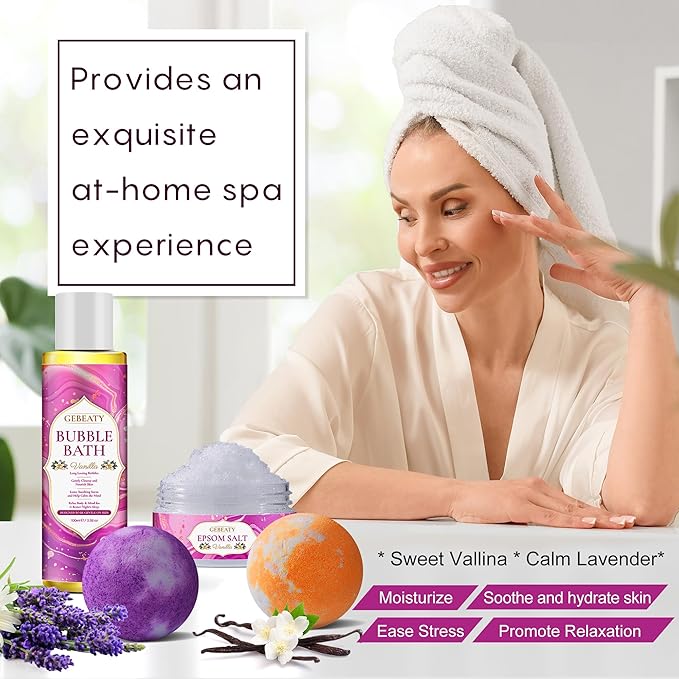 Self Care Gifts for Women,Unique Relaxing Birthday Gifts for Mom Wife Her,Stress Relief Spa Gifts Basket for Mothers Day Sister Friendship,Vanilla Bath Care Package Gift Set,Christmas Stocking Stuffer