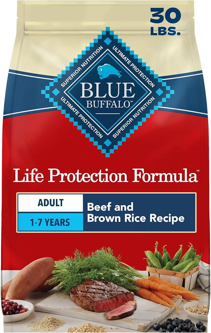 Blue Buffalo Life Protection Formula Beef Adult Dry Dog Food, 30 lb | Real Beef #1 Ingredient, Supports Immunity with Antioxidant-Rich LifeSource Bits, Promotes Healthy Muscle Development
