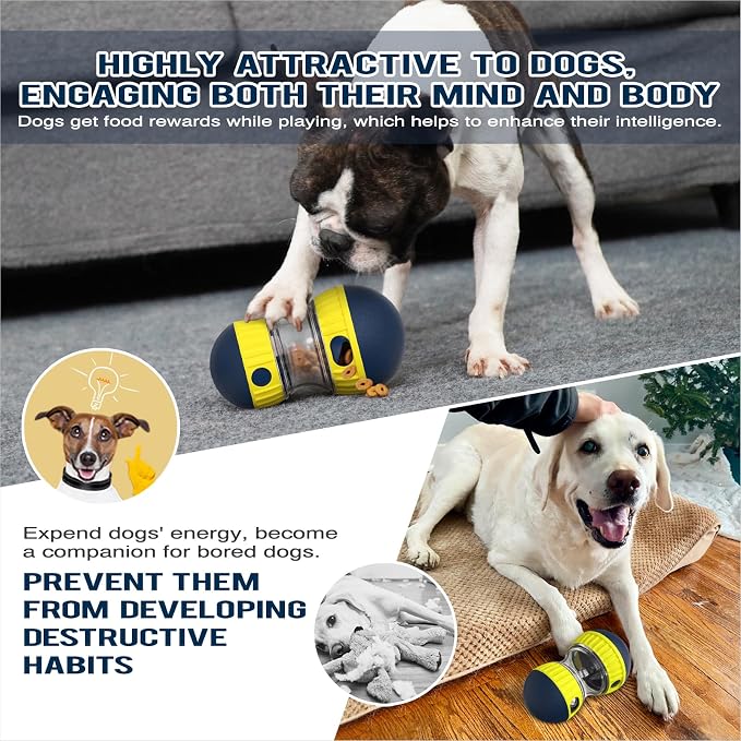 TLKNG Dog Enrichment Toy, Treat Dispenser Ball for Medium/Small Dogs | Kibble Puzzle Creates a Rewarding Indoor Challenge—Keeps Curious Pups Busy, Fights Boredom, Encourages Naturally Paced Eating