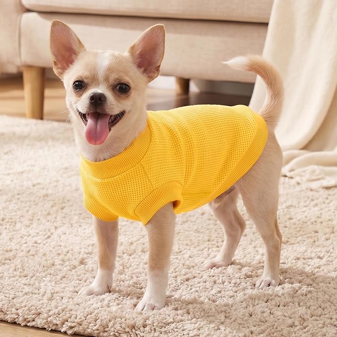 1 Pack Dog Shirt for Small Supplies Functional Waffle Dog Clothes Warm Soft Sweatshirt Outfit for Dogs Cats Pet Apparel
