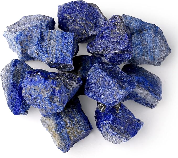 LAIDANLA 1lb 2" Lapis Lazuli Natural Rough Stones Crystal Large Raw Crystals Bulk Healing Gemstones for Reiki Healing Tumbling Fountain Rocks Wire Wrapping Decoration Cabbing Lapidary
