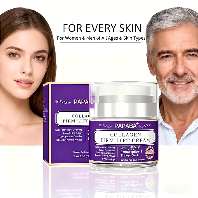 Instant Face Lift Cream Neck Firming Tight Moisturizer Women Men- Collagen & Tripeptide AH-8 Updated Formula For Eye Décolleté Firming Cream for Visible Tightening -Sensitive Skin - Day & Night