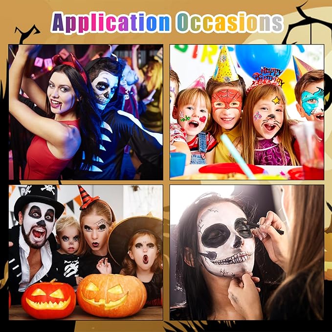 SOVONCARE Oil Based Face Painting Kit Professional for Kids，20 Colors Facepaint Halloween Makeup Professional Face Painting Kit with 12 Brushes for Kids Cosplay SFX Party Special Effects Makeup