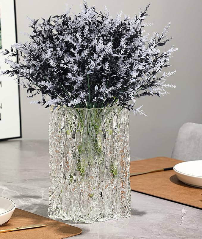 RECUTMS 36Pcs Black Fall Decor Artificial Plant Outdoor Fake Spring Flower | Artificial Greenery for Halloween Flower Arrangements Indoor Outside Hanging Plants Garden Porch Window Home Farmhouse Décor