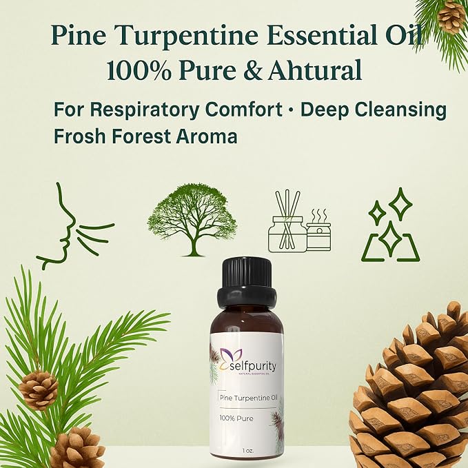 Pine Essential Oil, 1 Fl Oz (30 ml) Each, 100% Pure Natural Pine Oil for Aromatherapy Diffuser, Home Fragrance, Massage, Skin Care, Soap & Candle Making, Fresh Forest Scent, Pack of 3