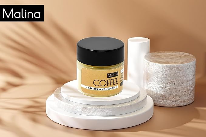 Malina™ Organic Coffee Eye Concentrate | Revitalizing | Reduce Puffiness & Dark Circles | Caffeine | Pure Essential Oil | No Fragrance | Handmade