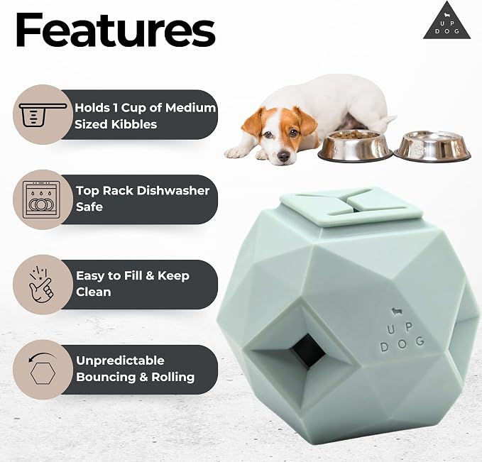 Treat Dispensing Balls for Medium Dogs and Cat Treat Dispenser Toy Interactive for Self-Play Improves Oral Hygiene, Mental Simulation, and Bordem Buster, Simple and Effective Food Toy (3.6 x 3.6 in)
