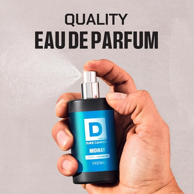 Duke Cannon Proper Cologne Midway | Men's Eau de Parfum | Citrus and Cedarwood | Fresh, Woodsy, Long-Lasting Scent | 1.7 fl oz (Pack of 2)
