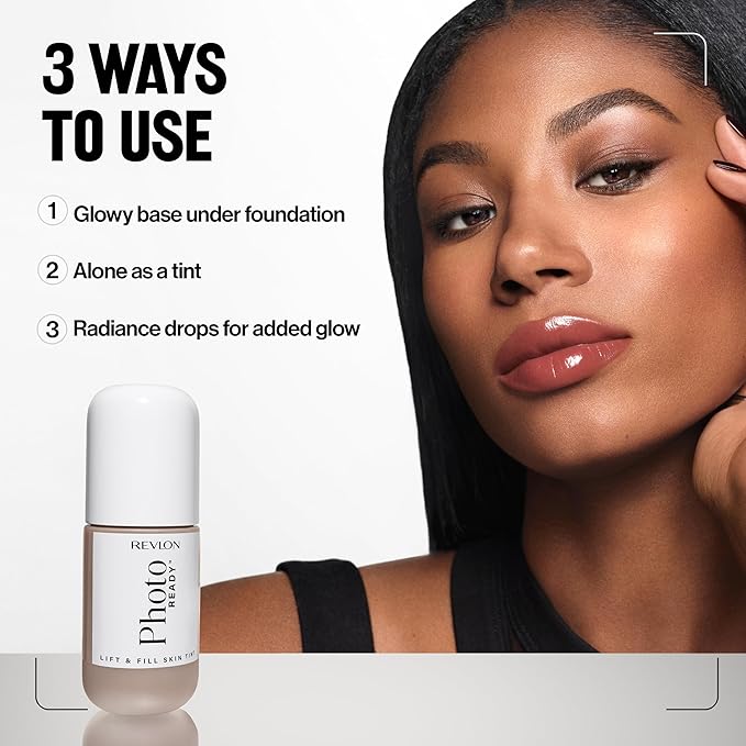 Revlon PhotoReady Lift & Fill Skin Tint, Dewy Foundation with Sheer Buildable Coverage, Lightweight & Hydrating, 110, 1 fl oz