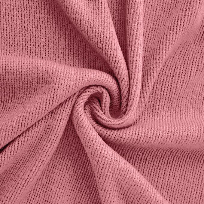 Vonty Dusty Pink Knitted Throw Blanket with Tassels Fringe, 50x60 Acrylic | Super Soft And Lightweight, Year-Round Cozy Warmth, Farmhouse Decorative Style, Machine Washable, for Couch, Sofa or Bed