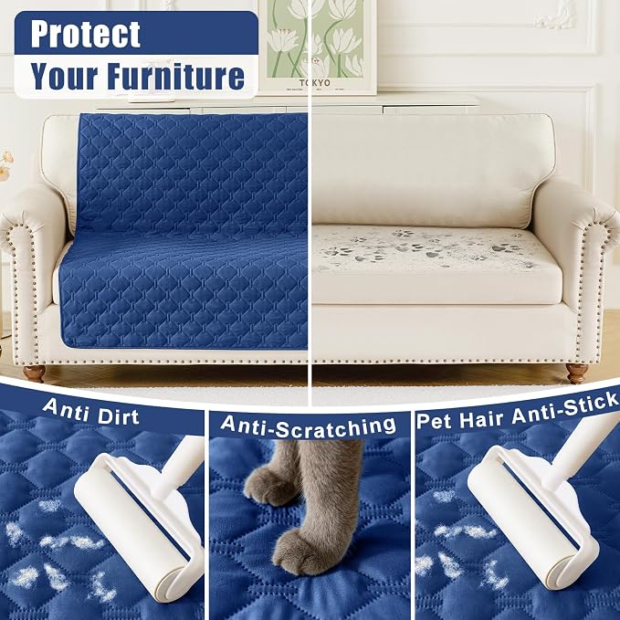 Smiry Waterproof Dog Bed Cover Blanket, Reversible Pet Blanket | Soft Reversible, Washable Leakproof Cats Dogs Couch Cover for Sofa, Couch, Furniture (30x70 Inch)