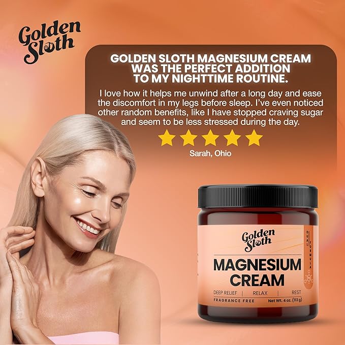 Magnesium Lotion for Sleep, Muscle Soreness & Cramps Relief - Unscented - For Kids & Adults - 2 Types of Magnesium, Made in USA, All-Natural - Calming Magnesium Cream