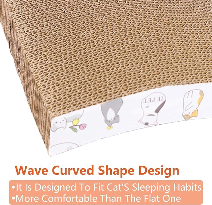 PatiencET 3 Pack Cat Scratcher Pad Recycle Corrugated Cat Scratching Pad | Type S, Scratching and Lounging, Furniture Protector
