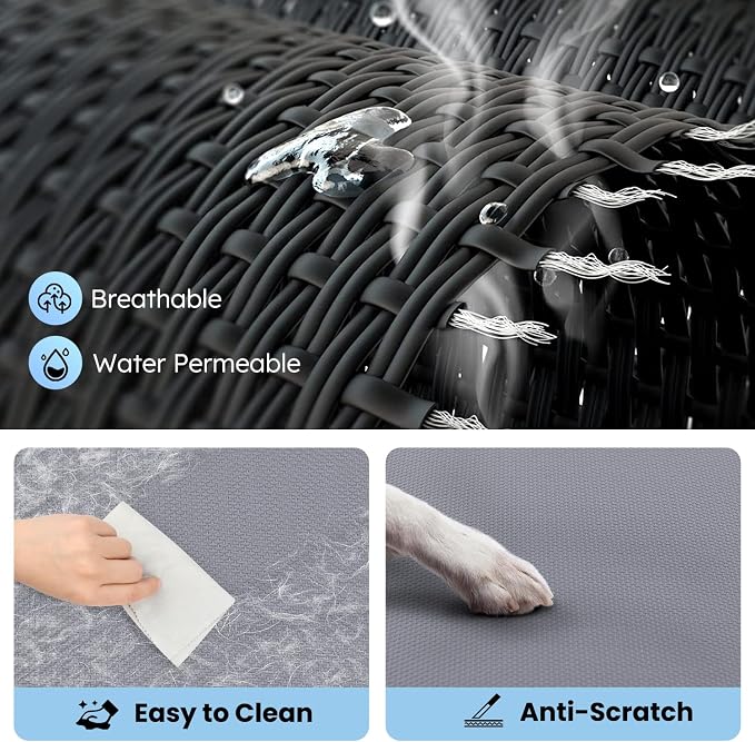 Elevated Dog Bed, Cooling Raised Pet Cot with Chew Proof Mesh Fabric and Steel Frame, Portable Dog Cot Bed with No-Slip Rubber Feet, 42 in
