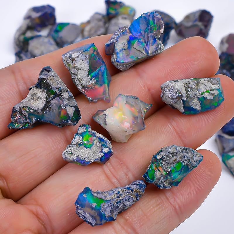 50 carats Raw Black Opal Gemstone and Crystals, Wholesale Gemstone Lot, Rough Crystals, Rock Stones, Jewelry Making Supplies, DIY & Crafts, A+ Grade