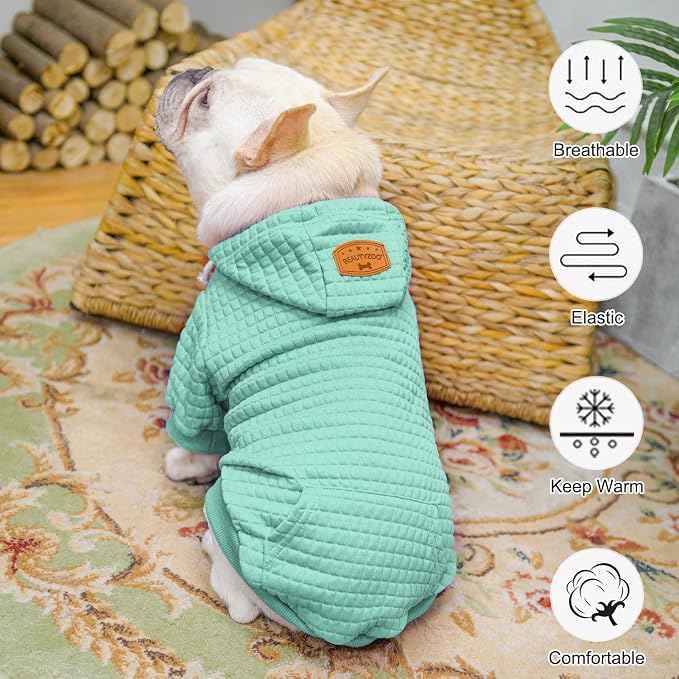 BEAUTYZOO Dog Hoodies Sweater for Large Dogs,Waffle‑Like Laminated Pet Coat | Warm Dog Sweatshirt with Pocket & Leash Hole,Pullover Clothes for Girl Boy Dogs,Stretchy & Easy‑On‑Off,Labrador & Great Danes