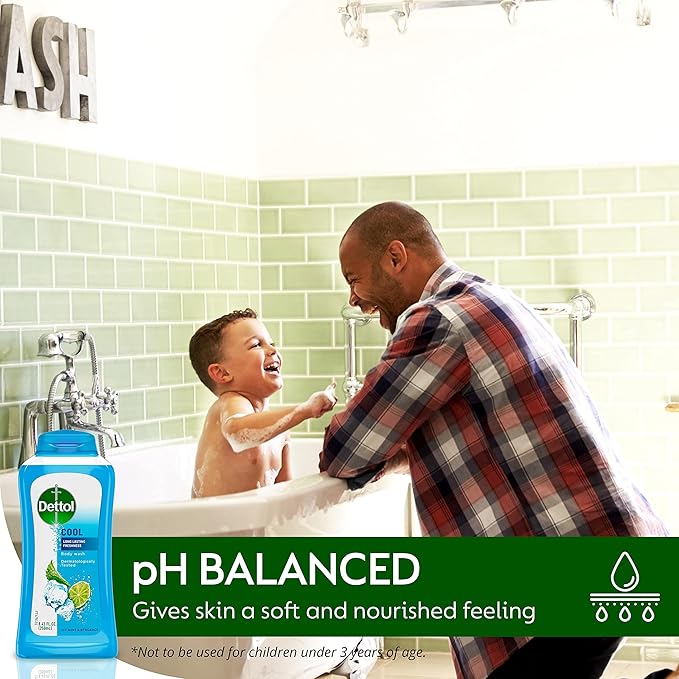 Dettol Cool Body Wash and Shower Gel, Body Wash with Mint and Bergamot, 8.45 Fl Oz (Pack of 1)