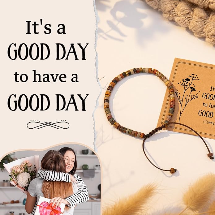 Inspirational Gifts Bracelets for Women: Valentines Mothers Day Birthday Gifts for Women Friends Sister Mom - Healing Natural Stone Beads Bracelets Thinking of you Get Well Soon Gift for Women