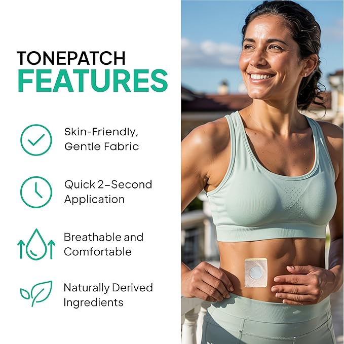 TonePatch - The Official - Easy Daily Application, Patches, Firming & Moisturizing for All Skin Types, Comfortable & Discreet Support