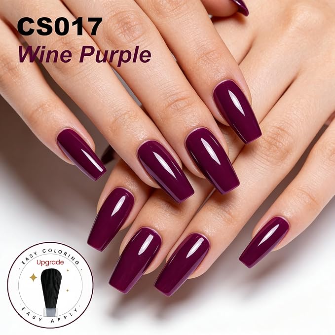 YTD Likomey Wine Purple Gel Nail Polish,15ml Salon Home DIY Manicure Raspberry Deep Plum Strawberry Fall Winter Soak Off UV Color Varnish,CS017