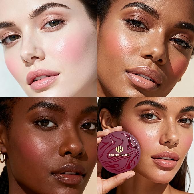 Color Nymph 3 Colors Ultra-Creamy Blush for Cheeks, Multi-Use Cream Blushes Balm Face Makeup, Hydrating, Creamy, Lightweight & Blendable Color, Face Makeup, Vegan & Cruelty-Free （#03）