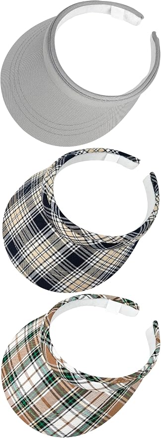 3 Pack Sports Sun Visor Hat Women Men Adjustable Clip On Visors Outdoor Golf Beach Cap
