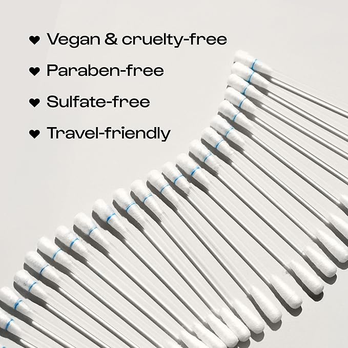 Alleyoop Cotton Swabs for Makeup, Tip Off Liquid-Filled Makeup Removing Swabs (24 Count, 3 Pack) - Easy-To-Use & Space Saving Makeup Remover - Disposable Cotton Tips for Eye, Lip, Eyebrow, & Eyeshadow