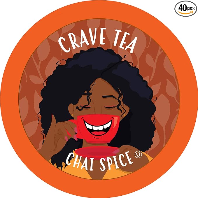 Crave Beverages Tea Pods, Chai Spice for Keurig K Cup Brewers, 40 Count