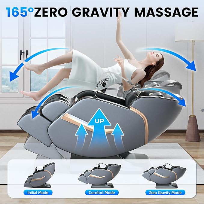 2026 Upgraded 4D Massage Chair Full Body, Zero Gravity Chair with 57'' SL Track, Deep Yoga Stretch with Heating, Calf Foot Rollers, Body Scan, Black