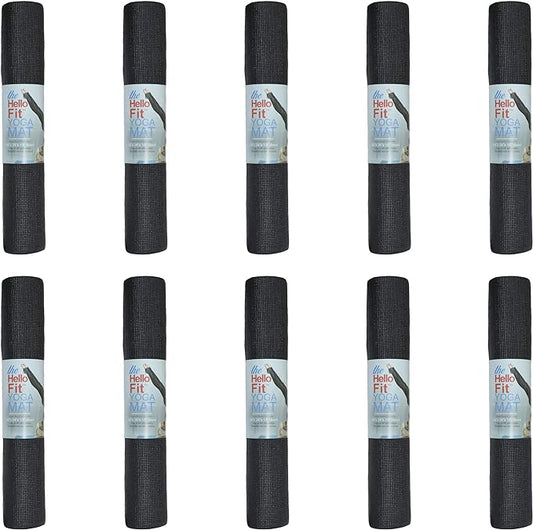 10-Pack Yoga Mat, 68" x 24" Non Slip Exercise Mat, 4mm Thick Gym Mat for Fitness and Stretching, Bulk Non Toxic Yoga Mats for Schools and Studios