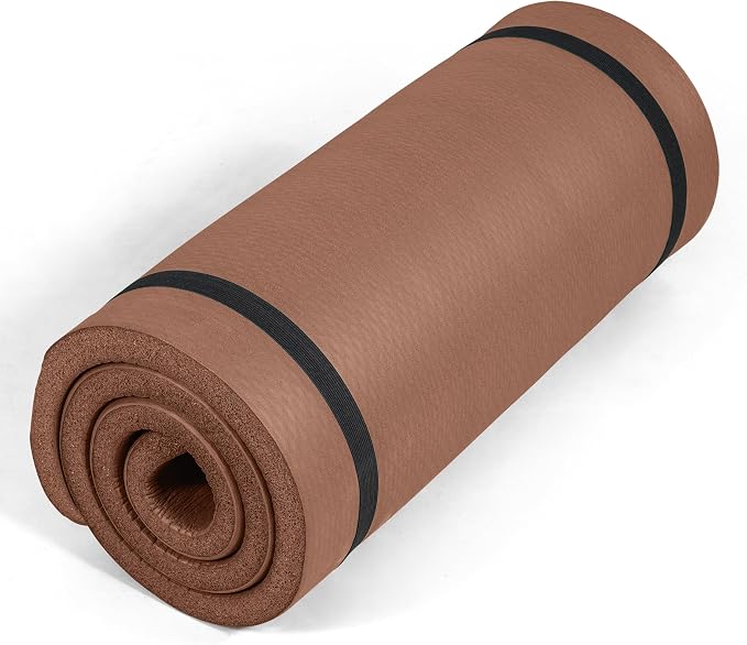 Tone Fitness 1-Inch Thick Yoga Mat | High-Density, Non-slip Exercise Mat with Carrying Strap for Yoga, Pilates, & Home Gym Workouts | Multiple Options