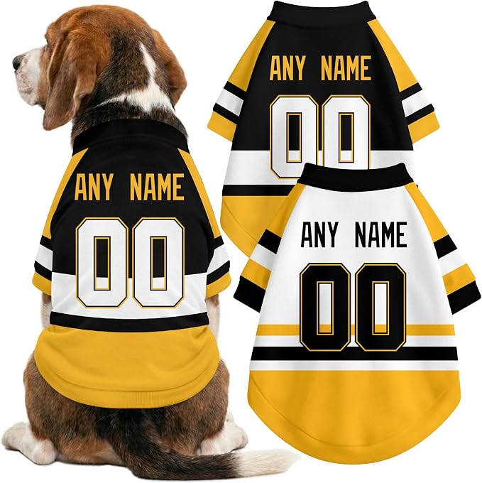Pittsburgh Dog Clothes Personalized Pet T Shirt for Dogs Gift | Custom Name Number Jersey Style Pet Shirt for Dog