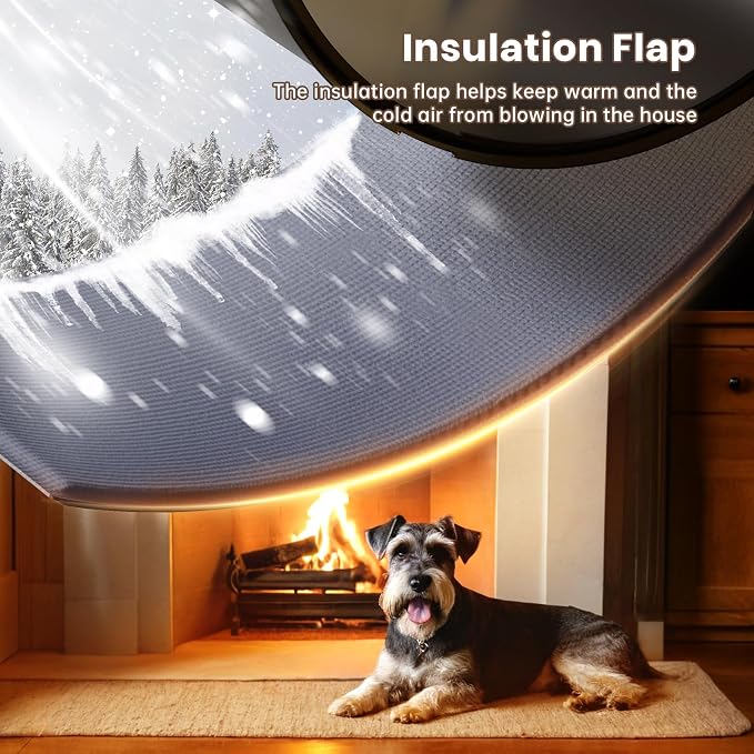 3-Flap Plastic Medium Dog Door for Door, Pets Up to 45 LB | Never Rust, Durable Plastic Frame, Insulated Flap, Energy Saving, Magnetic Seal, Windproof & Dustproof, Closing Panel