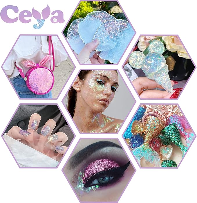 Ceya Chunky Glitter, 4.9oz/ 140g Valient Red Craft Glitter Powder Mixed Fine Flakes Iridescent Nail Sequins for Nail Art, Hair, Epoxy Resin, Tumblers, Slime, Painting, Festival Decor
