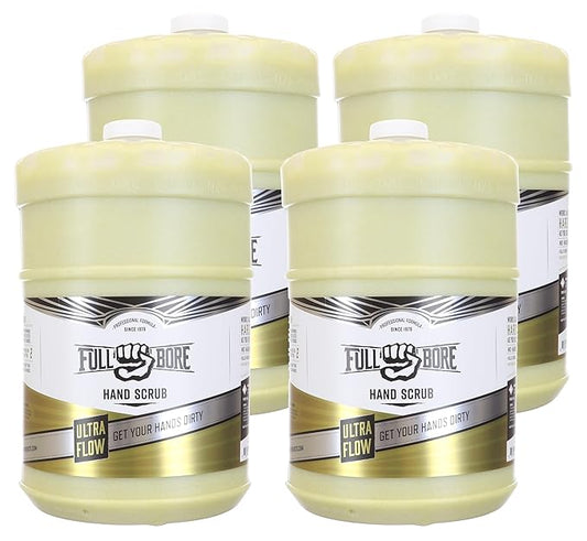 Full Bore Ultra Flow Hand Scrub, 1 Gallon (Case of 4), Flat Top - Removes Oil, Grease, Dirt, Filth without Harsh Chemicals
