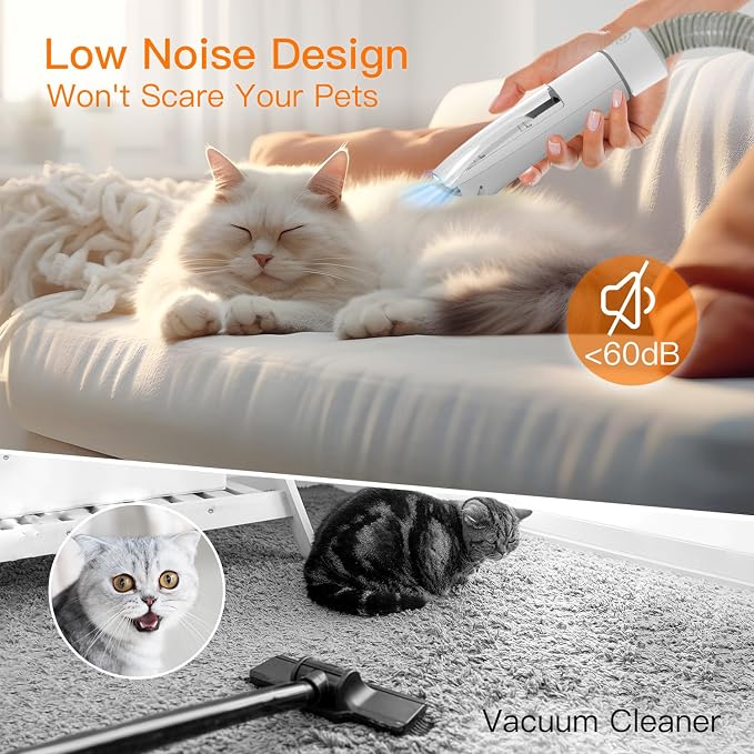 Fixr Pet Grooming Vacuum & Dog Hair Vacuum, 12000Pa Powerful Pet Grooming Kit with 2L Large Dust Cup, Low Noise Dog Vacuum for Shedding Grooming Hair, 3 Suction Levels, 5 Grooming Tools