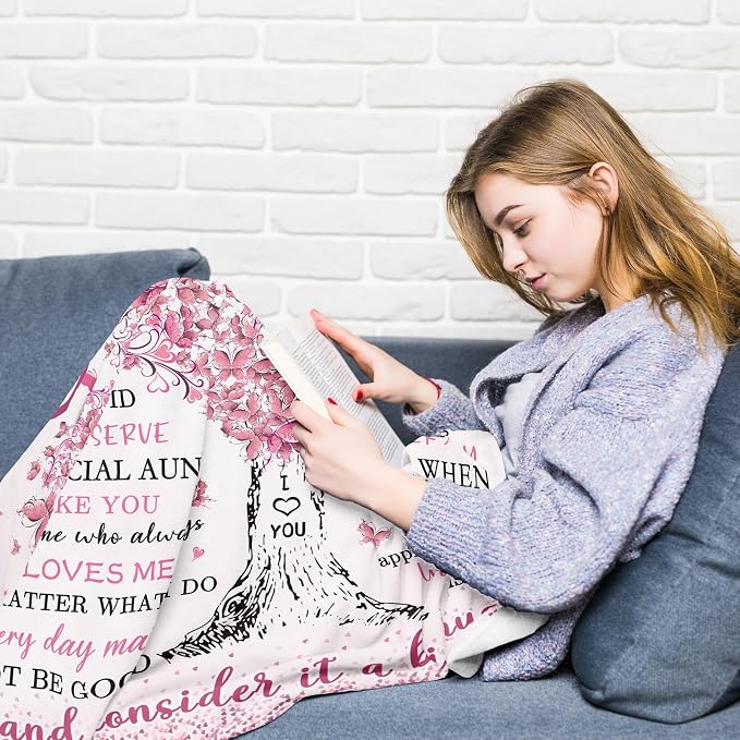 Aunt Gifts, Auntie Gift Ideas, Best Aunt Birthday Ever Gift for Women, Christmas Birthday Gifts for Aunts from Aunt Nephew, Aunts Blanket 60"x 50"