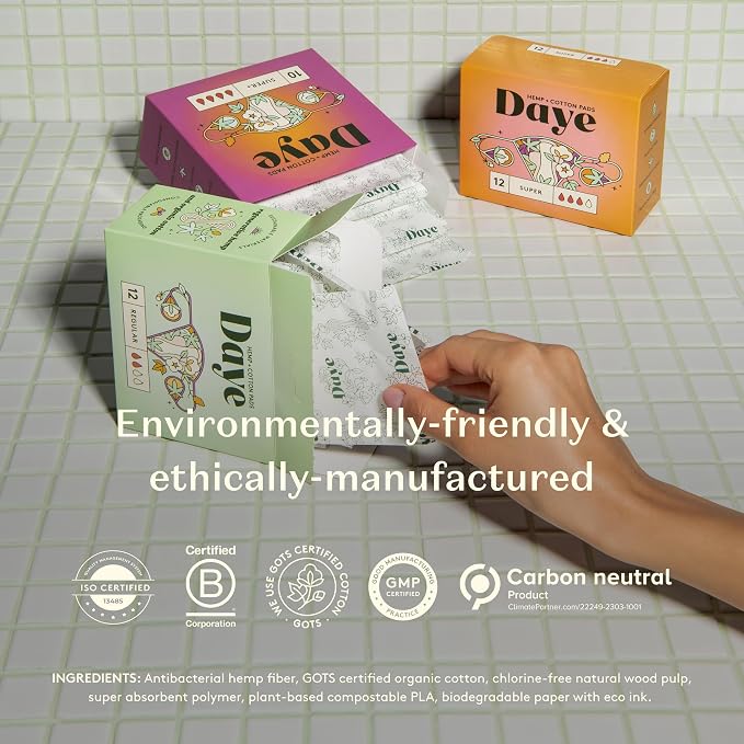 Daye Organic Hemp Fiber Menstrual Pads (Super+ 40)