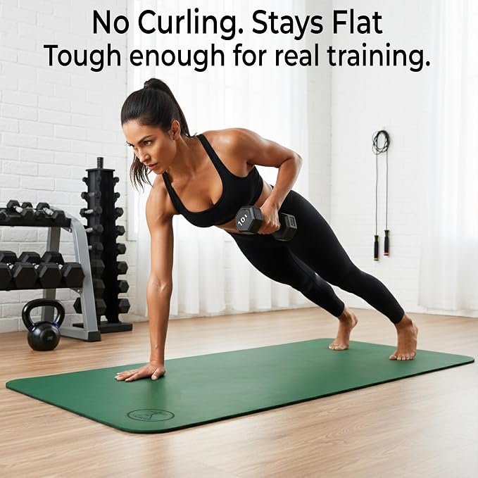 Tatago Hot Yoga Mat Non Slip-Professional Grade Natural Rubber Yoga Mat, Pliates Mat, Stretching Mat or exercise mats for home workout. Nonslip for Hot and Sweaty Classes. Includes Yoga Strap for Carrying and Stretching too.