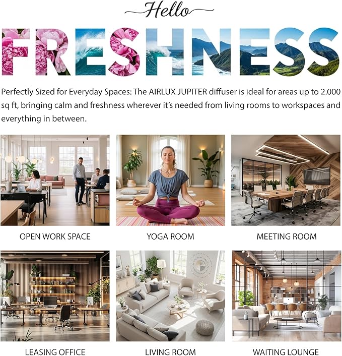 Jupiter 500 Scent Diffuser, Elixair 3X Cold Air Oil Diffuser for 1800 sq ft Home, Commercial Spaces, Office, Bathroom, Living Room Decor, 200ml Tank (Black)