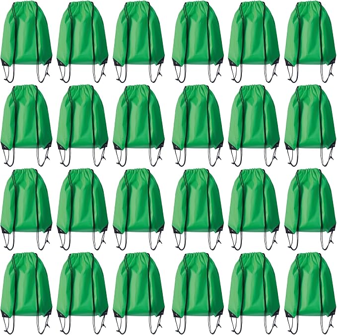 Drawstring Backpack Bulk 24Pcs Draw String Backpack Bags DIY Gym Sports Traveling Yoga Cinch Bag Sackpack Drawstring(green)