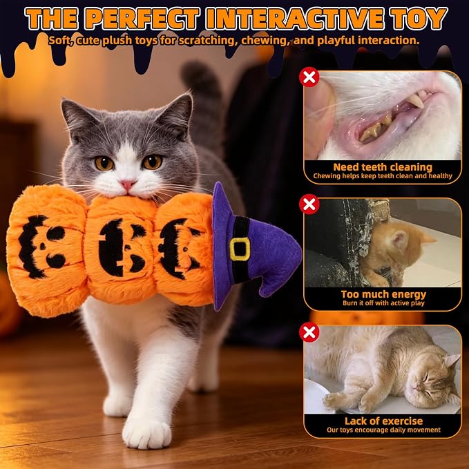 PUPTECK Halloween Catnip Cat Toys, Interactive for Kittens Indoor