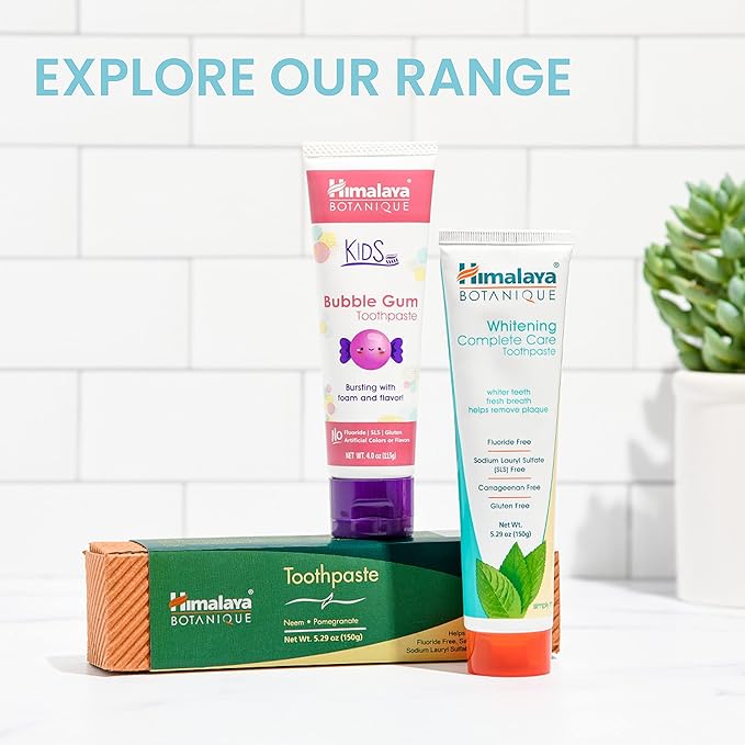 Himalaya Botanique Complete Care Toothpaste, Herbal, Cinnamon Flavor, Fights Plaque, Freshens Breath, Fluoride Free, No Artificial Flavors, SLS Free, Cruelty Free, Foaming, 5.29 Oz, 2 Pack