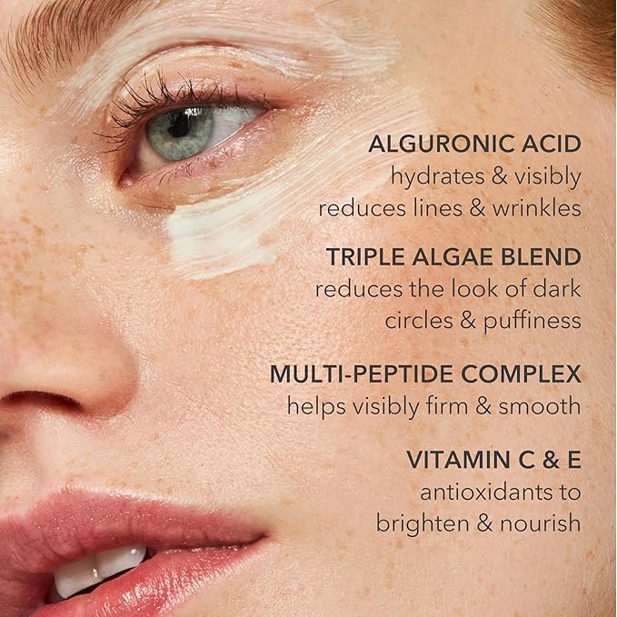 Algenist Triple Algae Eye Renewal Balm - Firming + Smoothing Cream with Alguronic Acid to Help Reduce the Appearance of Dark Circles, Bags, Puffiness, Fine Lines + Wrinkles (0.5 oz)
