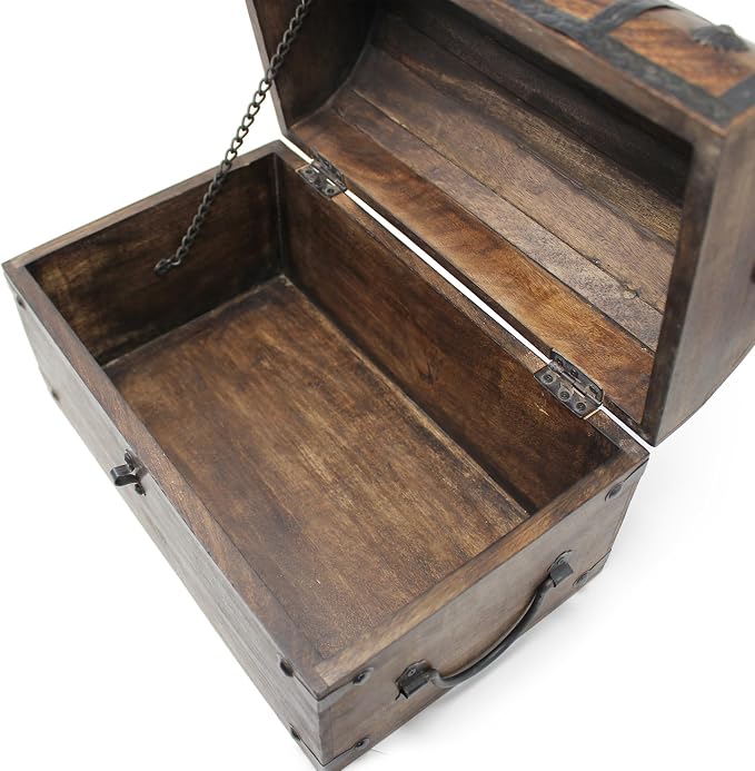 Treasure Chest Keepsake and Decorative Wood Box - Storage Box (XX-Large 13x8x8.75)