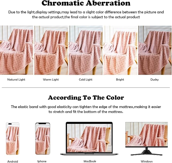 NEWCOSPLAY 3D Waffle Checkered Flannel Twin Blanket, Pink, 60"x80" | Super Soft Cute Lightweight Decorative Premium Silky Fleece Blanket for Couch Sofa Bed, Gift for Women Men, All Season Use